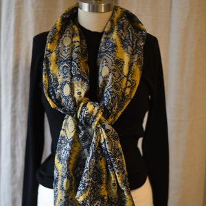 Blue & Yellow Tasseled Shawl